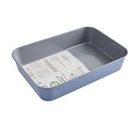 Cooksmart Signature Roasting Tin 39cm - Carbon Steel | PFOA-Free Non-Stick Coating | Oven Compatible | Dishwasher Safe | Elegant Blue Finish | Ideal for Deep Roasting & Baking