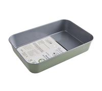 Cooksmart Signature Roasting Tin 39cm - Cast Aluminum | PFOA-Free Non-Stick Coating | Induction Compatible | Dishwasher Safe | Elegant Green Finish | Ideal for Roasting & Baking