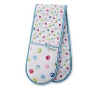 Cooksmart Spotty Dotty Double Oven Gloves for Home Cooking & Baking | Heat Resistant Cotton Gloves with Maximum Protection | Safe & Comfortable Oven Mitt & Potholder for Kitchen