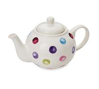 Cooksmart British Designed Ceramic Tea Pot | Large Teapot for Serving Hot Drinks | Tea Pots for All Family Sizes - Spotty Dotty