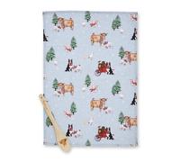 Cooksmart British Designed Christmas Tea Towel & Spoon Set| Christmas Towels & Spoon For The Festive Season | Christmas Tea Towel With Spoon For All Types Of Kitchens - Christmas On The Farm