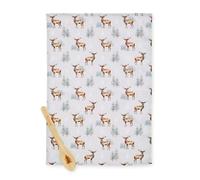 Cooksmart Tea Towel & Wooden Spoon Sets Christmas Stag Tea Towel & Spoon Set For Kitchen | Lovely Kitchen Accessories For Home & Restaurent | Ideal Kitchen Towel For Everyday Use