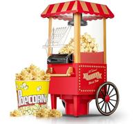 CookSpace 1200W 1.9L Electric Popcorn Machine, No Oil, Homemade Fresh Popcorn in Under 3 Minutes, Uses Hot Air, Detachable Cover, Parties, Movie Nights, Kids Birthday Party Favorites, Retro Red