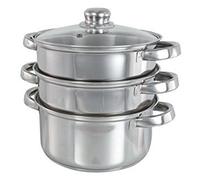 Cookspace 20cm 3 Tier Induction Stainless Steel Steamer with Glass Vented Lid (20cm)