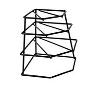 Cookspace Corner 4 Tier Heavy Duty Chrome Plated Plate Holder Stand Space Saver Storage Rack (Black)