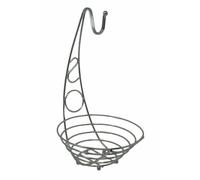 Cookspace Fruit Bowl Chrome Basket with Banana Hanger Hook