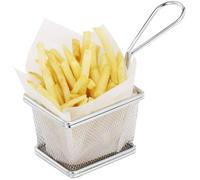 CookSpace Mini Stainless Steel Chips Fries Fine Mesh Basket Strainer Server (4, Medium)