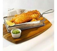 Cookspace Rectangular Stainless Steel Mesh Fish Chips Serving Basket (1)