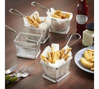 Cookspace set of 4 serving baskets stainless steel 10x8x7.5cm