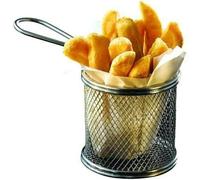 CookSpace Stainless Steel Mesh Chips French Fries Round Serving Basket (1)