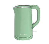 COOKTRON 1.7L Electric Kettle Quiet, Double Wall Hot Water Boiler BPA-Free, Quiet Boil and Cool Touch Tea Kettle, Cordless with Auto Shut-Off & Boil Dry Protection, 1500W Fast Boiling, Green