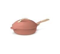 COOKUT - 8-in-1 Frying Pan - 'SMALL MODELE 24 cm' - Non-Stick, 2 Removable Handles, Steam/Frying Basket, Wooden Spatula - PEONY