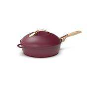 COOKUT - The Fabulous 8 in 1-24 cm Kitchen Frying Pan - One piece that replaces pan, sauté pan - With 2 removable handles, steam/frying basket, wooden spatula - RUBIS