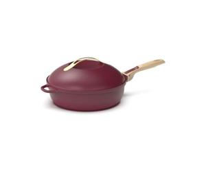 COOKUT - The Fabulous 8 in 1-24 cm Kitchen Frying Pan - One piece that replaces pan, sauté pan - With 2 removable handles, steam/frying basket, wooden spatula - RUBIS