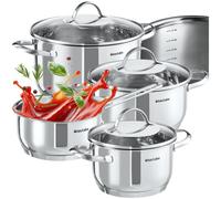 Cookware Pot Set Kitchen Nonstick Cooking Stainless Steel Induction Hob Pots