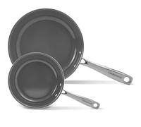 Cookware Set Nonstick Frying Pans, 8 &10 inches Ceramic Non Stick Skillets, Egg Fry Pans for Cooking,PTFE,PFOA,PFAs Free,Oven&Dishwasher Safe,Ash Grey