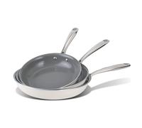 Cookware Set Nonstick Frying Pans, 8,9.5,11 inches Ceramic Non Stick Skillets, Egg Fry Pans for Cooking,PTFE,PFOA,PFAs Free,Oven&Dishwasher Safe,Ash Grey
