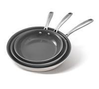 Cookware Set Nonstick Frying Pans, 8,9.5,11 inches Ceramic Non Stick Skillets, Egg Fry Pans for Cooking,PTFE,PFOA,PFAs Free,Oven&Dishwasher Safe,Ash Grey