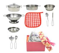 Cookware Toy Set of Steel Kitchen Utensils | Kids Kitchen Accessories For Boys Girls Picnic Camping Party Outdoor Nursery