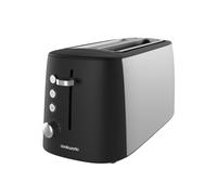 Cookworks Long Slot 4 Slice Toaster - Black and Silver