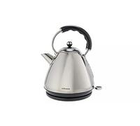 Cookworks Pyramid Electric Kettle, Stainless Steel, Black Handle