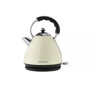 Cookworks Traditional Pyramid Electric Kettle, 1.7L, Almond Cream with Chrome Accents