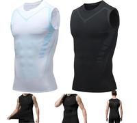 cookx 2024 New Shapewear Vest For Men,Comfortable And Breathable Ice Silk Fabric,Ionic Shaping Sleeveless Shirt (4XL,#10)