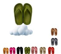 cookx Cloudies Women's Flip Flop, Soft and Comfortable Flip Flop, Non Slip Thick Cloudies Flip Flop, Women's Cloudies Flip Flop (Green,40)