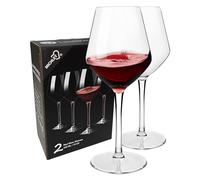COOKY.D Large Tritan-Plastic Red Bordeaux Wine Glasses 15oz, Unbreakable Long Stemmed Glassware for Party, Birthday, Dishwasher Safe, Dishwasher Safe, BPA Free, Set of 2