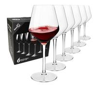 COOKY.D Large Tritan-Plastic Red Bordeaux Wine Glasses 15oz, Unbreakable Long Stemmed Glassware for Party, Birthday, Dishwasher Safe, Dishwasher Safe, BPA Free, Set of 6