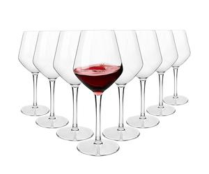 COOKY.D Large Tritan-Plastic Red Bordeaux Wine Glasses 15oz, Unbreakable Long Stemmed Glassware for Party, Birthday, Dishwasher Safe, Dishwasher Safe, BPA Free, Set of 8