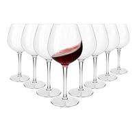 COOKY.D Large Tritan-Plastic Red Burgundy Wine Glasses 17oz, Unbreakable Long Stemmed Glassware for Party, Birthday, Dishwasher Safe, Dishwasher Safe, BPA Free, Set of 8