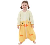 COOKY.D Long Sleeve Baby Sleeping Bags with Feet Boys Girls Cartoon Sleep Sack,Duck 5-6 Years