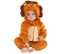 COOKY.D Newborn Baby Girl Boy Hooded Romper Bodysuit Autumn Winter Warm Flannel Animal Outfits Jumpsuit Cosplay Costume 24-30 Months,Brown Lion