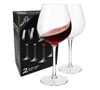COOKY.D Tritan-Plastic Burgundy Wine Glasses 17oz Stemmed Cups,Set of 2