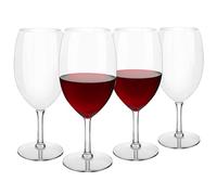 COOKY.D Unbreakable Short Stem Red Floating Wine Glasses 20 oz, 100% Tritan-Plastic Drinkware Sets, Pool Dishwasher Safe, Set of 4