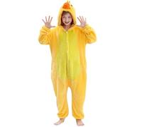 COOKY.D Unisex Animal Hooded Pyjamas All in One Children Jumpsuit Gaming Girls Boys Sleepsuit Sleepwear,Duck 11-12 Years