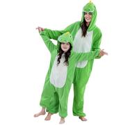 COOKY.D Unisex Animal Parent-Child Hooded Cosplay Pyjamas All in One Jumpsuit Halloween Gaming Costume Girls Boys Sleepsuit Family Outfits,Dinosaur 11-12T