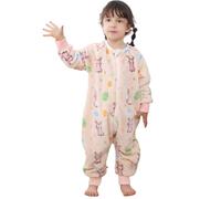COOKY.D Unisex Baby Girls Flannel Long Sleeve Sleeping Bags with Legs Toddler Zipper Cartoon Wearable Blanket,Rabbit 4-5 Years