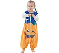 COOKY.D Unisex Baby Sleeping Bag with Feet,Wearable Breathable Toddler Blanket, Animal Sleeveless Sleepsuit for 1-3 Years, Pumpkin
