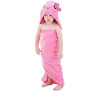 COOKY.D Unisex Baby Toddler Kids Animal Hooded Cotton Shower Beach Bath Towel Swimming Robe, 0-6 Years Old, 90x90cm, Pink