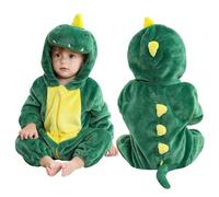 COOKY.D Unisex Flannel Baby Animal Romper Boys Girls Infant Bodysuit Toddler Outfits,Green 12-18 Months