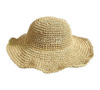 Cool 1 Piece Foldable Wide Brim Sun Hat - Summer Women's Straw Hat, Suitable for Beach, Mountaineering, Commuting (Khaki Color)