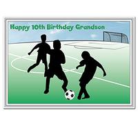 Cool 10th Birthday Card Boy - Age Ten - Unusual Unique Special 10 year old (Grandson 10th Bday - Boys Playing Football)