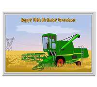 Cool 10th Birthday Card Boy - Age Ten - Unusual Unique Special 10 year old (Grandson 10th Bday - Farm Combine Harvester)