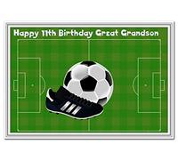 Cool 11th Birthday Card Boy - Age Eleven - Unusual Unique Special 11 year old (Great Grandson 11th Bday - Kids Football Boot)