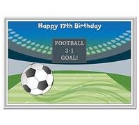 Cool 17th Birthday Card - Teenage Boy - Unusual Unique Special Best 17 year old (Happy 17th Bday - Football Stadium)