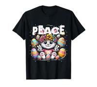 Cool 60s 70s Oster Hase Geschenk Hippie Love and Peace Retro T-Shirt