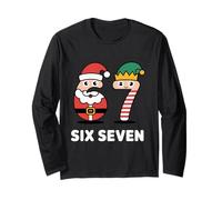 Cool 67 Christmas Shirt Cute Santa Elf Number Six Seven Meme Long Sleeve T-Shirt