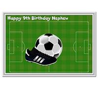 Cool 9th Birthday Card Boy - Age Nine - Unusual Best Unique Special 9 year old (Nephew 9th Bday - Kids Football Boot Theme)